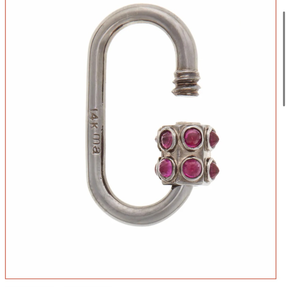 Marla Aaron stoned medium lock with rubies